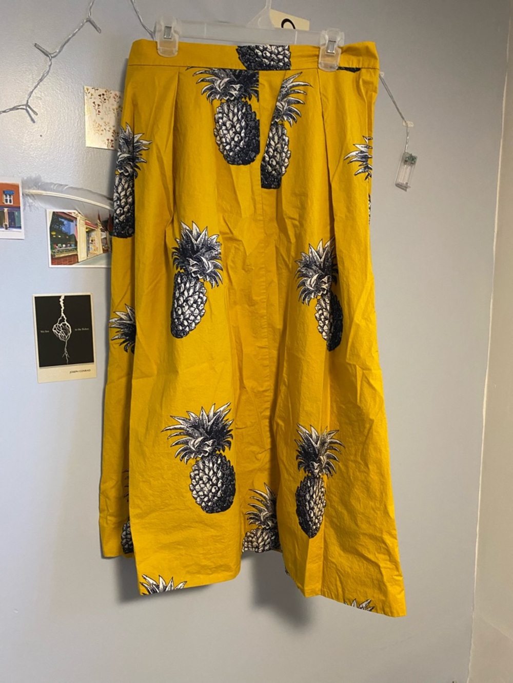 Ann Taylor Yellow Pineapple A-Line Skirt